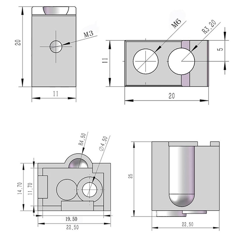 Blue Aluminium 4pcs Volcano V2 Heated Block For E3D V6 Hotend Extruder 3D Printer Parts - Image 5
